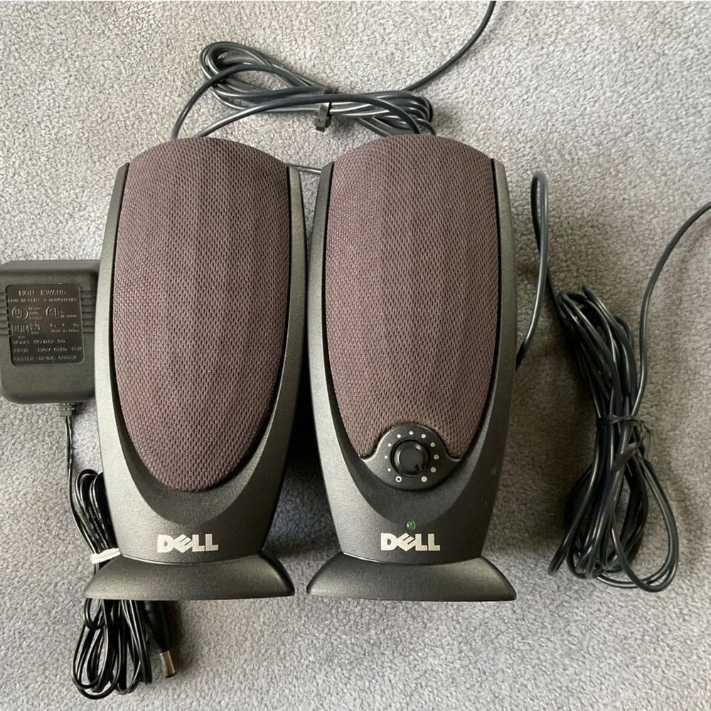 Duo DELL Plug In Speakers- Model A215 - With All Cords And Power Cord